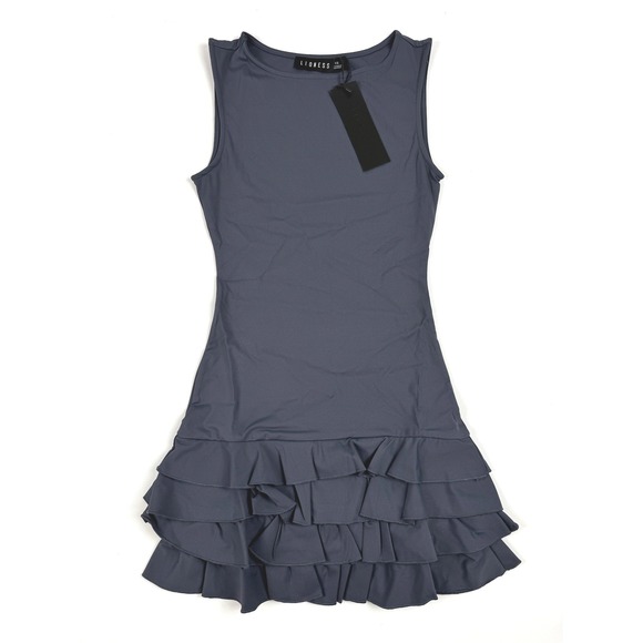 Lioness Bisous Ruffle Dress Size XS Mineral Blue New With Tags - Picture 3 of 10
